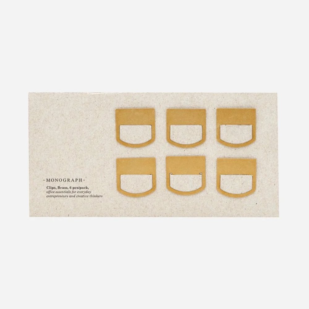 6 Brass Organizer Clips for Notebooks, Papers, etc. NWOT